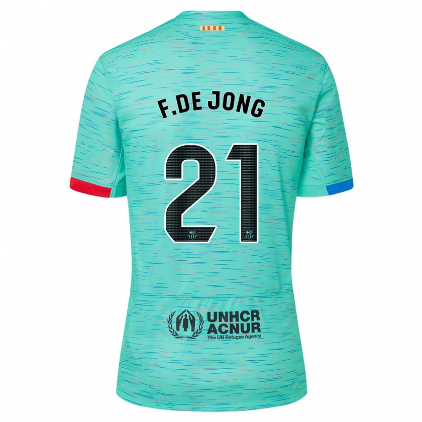 Kandiny Bambino Maglia Frenkie De Jong #21 Acqua Chiara Kit Gara Third 2023/24 Maglietta