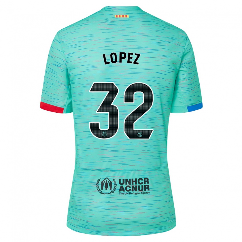 Kandiny Kinder Fermín López #32 Helles Aqua Ausweichtrikot Trikot 2023/24 T-Shirt Österreich