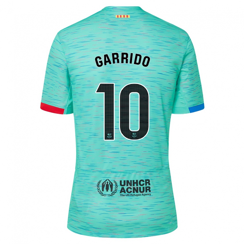 Kandiny Kinderen Aleix Garrido #10 Licht Aqua Thuisshirt Derde Tenue 2023/24 T-Shirt België