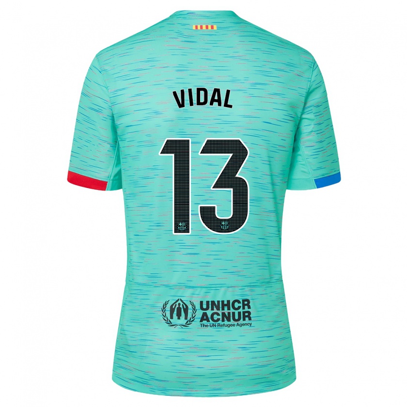 Kandiny Kinderen Marc Vidal #13 Licht Aqua Thuisshirt Derde Tenue 2023/24 T-Shirt België