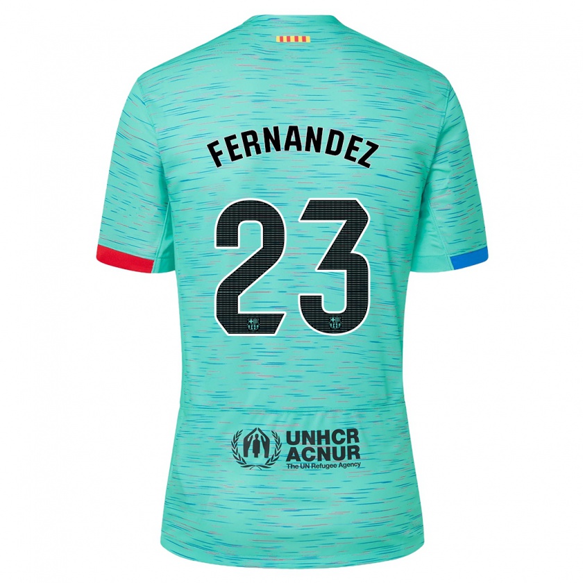 Kandiny Niño Camiseta Pelayo Fernández #23 Aguamarina Clara Equipación Tercera 2023/24 La Camisa