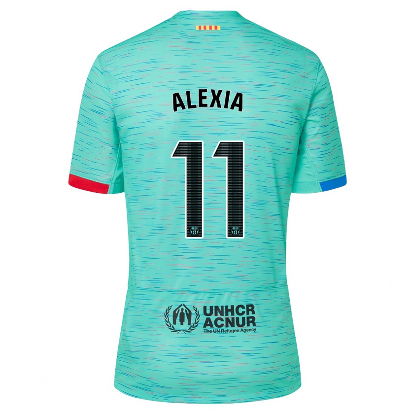 Kandiny Niño Camiseta Alexia Putellas #11 Aguamarina Clara Equipación Tercera 2023/24 La Camisa