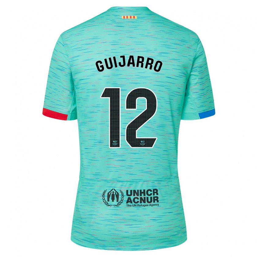 Kandiny Niño Camiseta Patricia Guijarro #12 Aguamarina Clara Equipación Tercera 2023/24 La Camisa