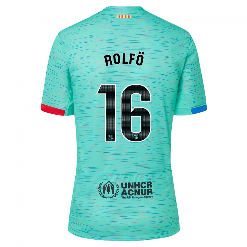 Kandiny Kinderen Fridolina Rolfo #16 Licht Aqua Thuisshirt Derde Tenue 2023/24 T-Shirt België