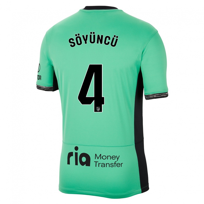 Kandiny Niño Camiseta Caglar Söyüncü #4 Primavera Verde Equipación Tercera 2023/24 La Camisa