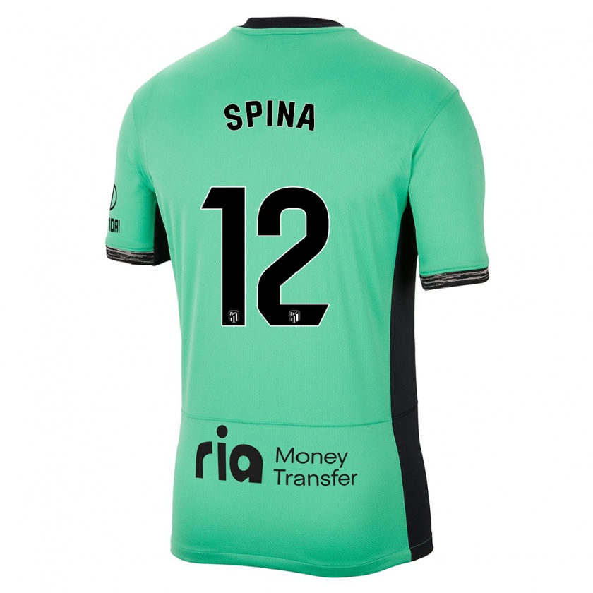 Kandiny Niño Camiseta Gerónimo Spina #12 Primavera Verde Equipación Tercera 2023/24 La Camisa