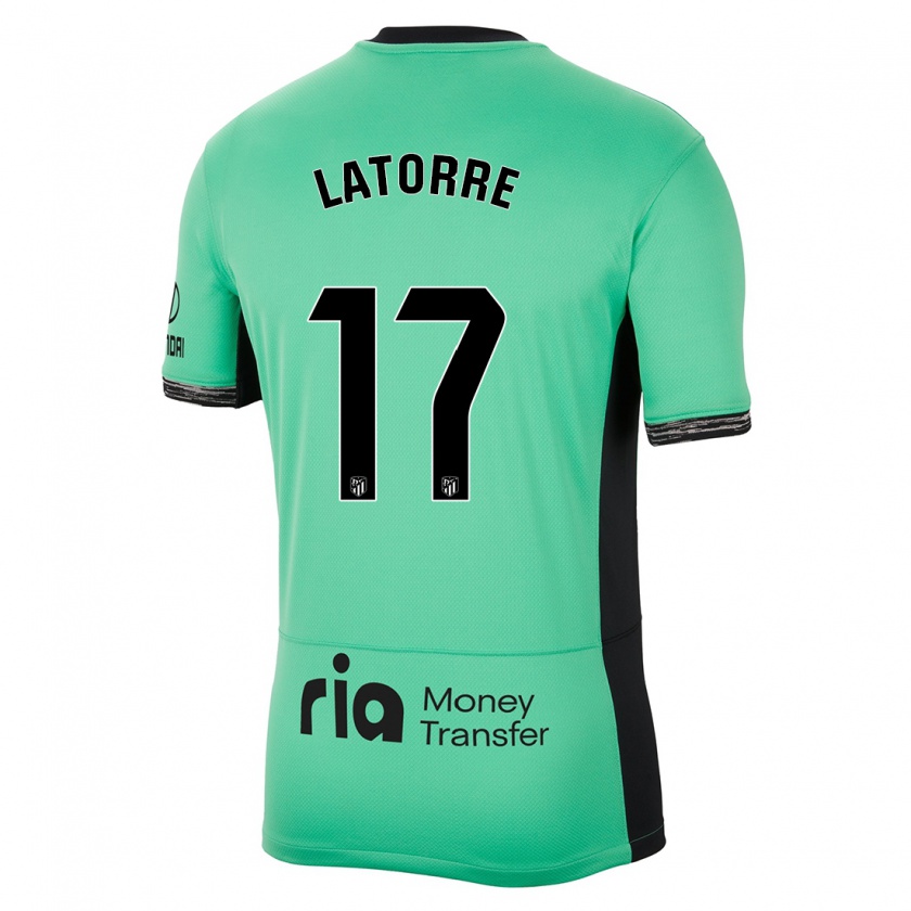 Kandiny Bambino Maglia Barbara Latorre #17 Verde Primavera Kit Gara Third 2023/24 Maglietta