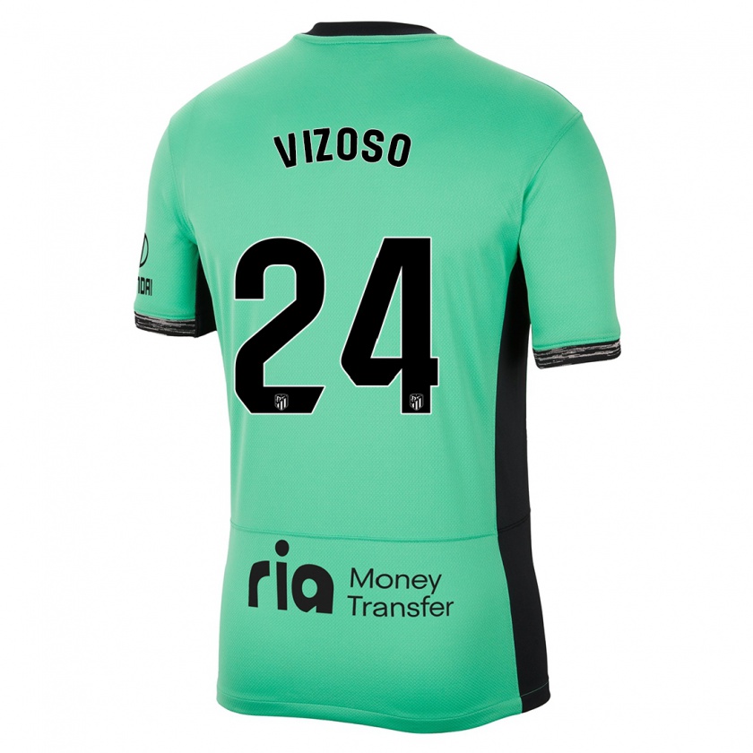 Kandiny Bambino Maglia Paula Vizoso #24 Verde Primavera Kit Gara Third 2023/24 Maglietta