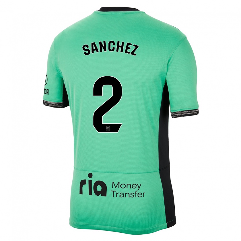 Kandiny Kinderen Ricard Sanchez #2 Lente Groen Thuisshirt Derde Tenue 2023/24 T-Shirt