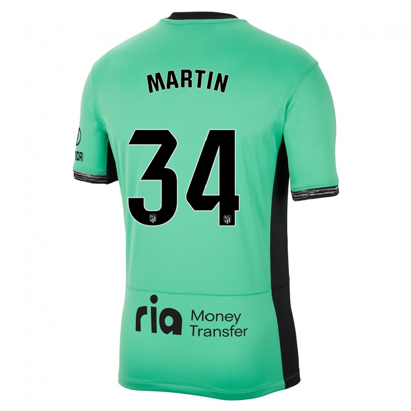 Kandiny Bambino Maglia Carlos Martin #34 Verde Primavera Kit Gara Third 2023/24 Maglietta