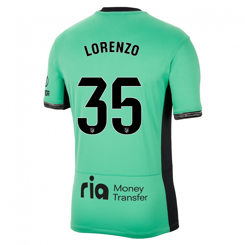 Kandiny Niño Camiseta Diego Lorenzo #35 Primavera Verde Equipación Tercera 2023/24 La Camisa