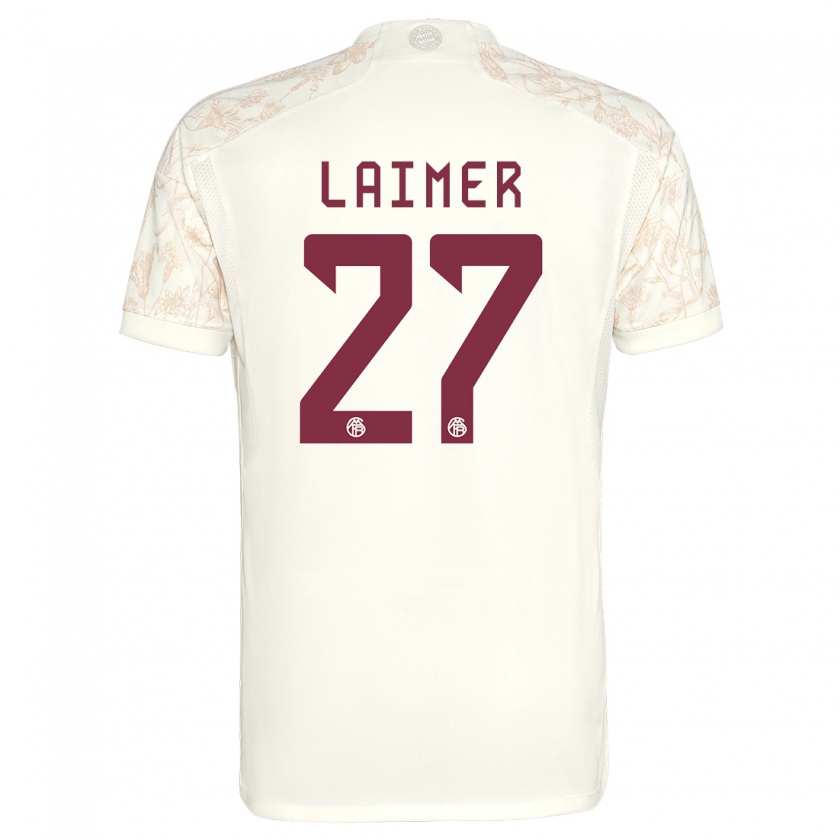 Kandiny Kinder Konrad Laimer #27 Cremefarben Ausweichtrikot Trikot 2023/24 T-Shirt Österreich