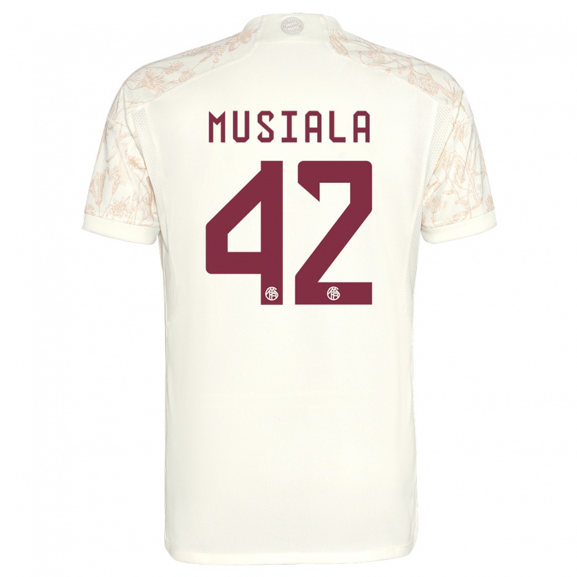 Kandiny Bambino Maglia Jamal Musiala #42 Bianco Kit Gara Third 2023/24 Maglietta