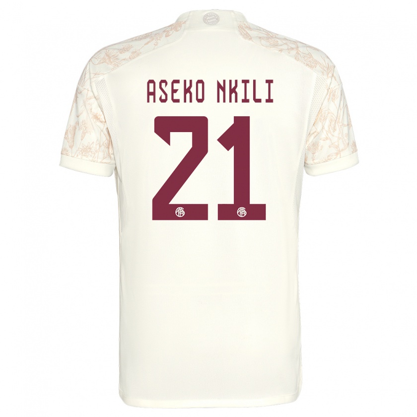 Kandiny Kinderen Noel Aseko Nkili #21 Gebroken Wit Thuisshirt Derde Tenue 2023/24 T-Shirt België