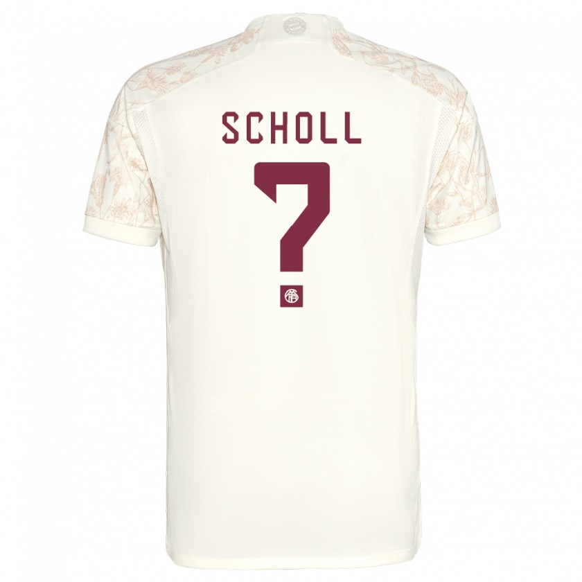 Kandiny Kinderen Paul Scholl #0 Gebroken Wit Thuisshirt Derde Tenue 2023/24 T-Shirt België