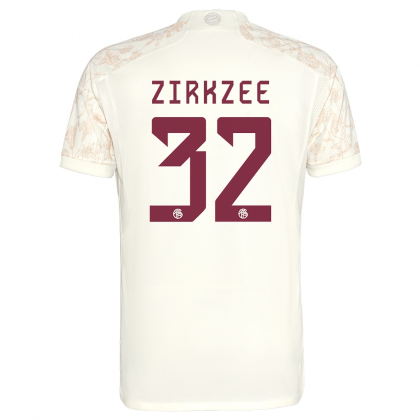 Kandiny Kinderen Joshua Zirkzee #32 Gebroken Wit Thuisshirt Derde Tenue 2023/24 T-Shirt België