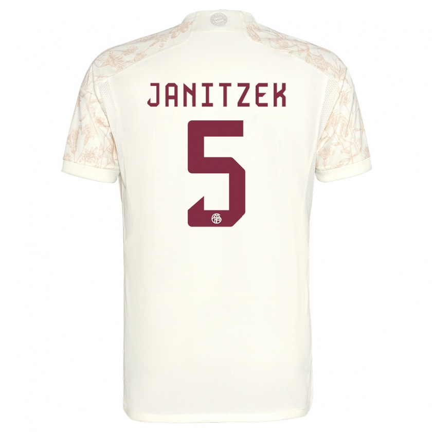 Kandiny Kinderen Justin Janitzek #5 Gebroken Wit Thuisshirt Derde Tenue 2023/24 T-Shirt België