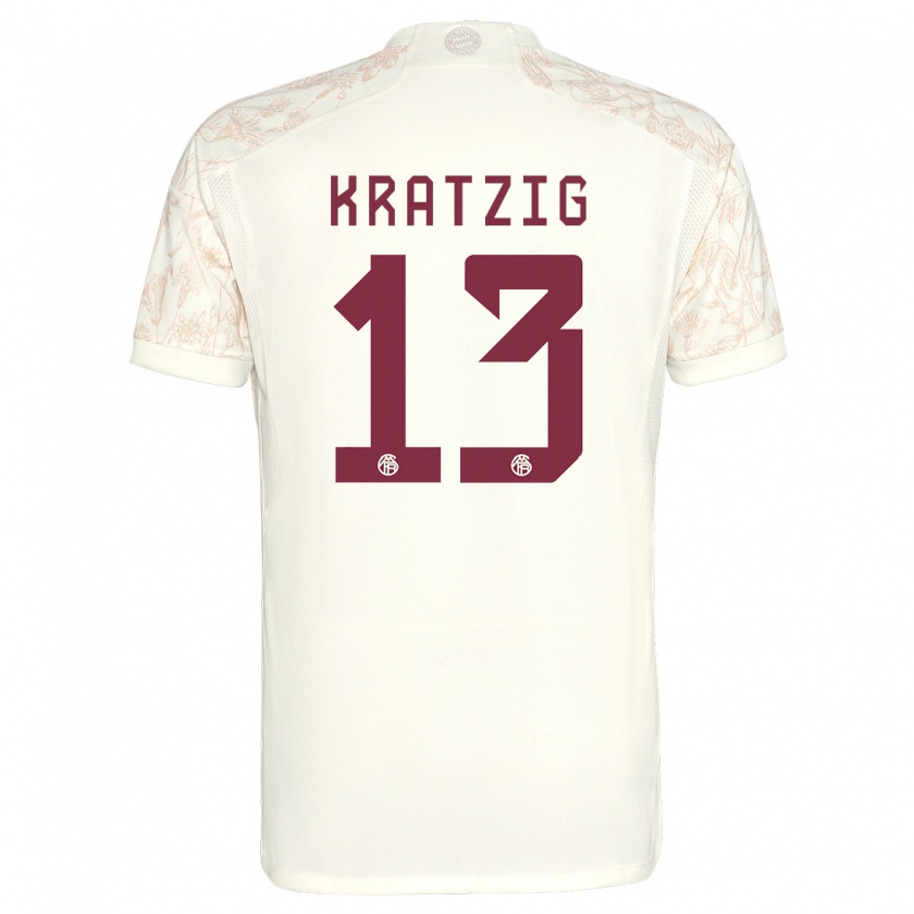 Kandiny Kinderen Frans Kratzig #13 Gebroken Wit Thuisshirt Derde Tenue 2023/24 T-Shirt België