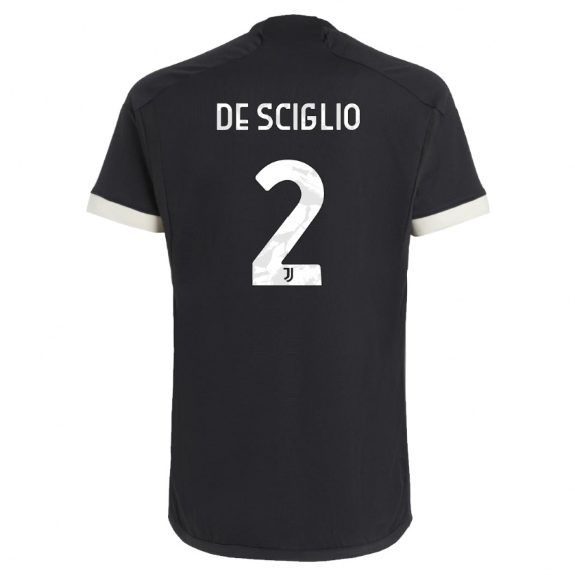 Kandiny Niño Camiseta Mattia De Sciglio #2 Negro Equipación Tercera 2023/24 La Camisa