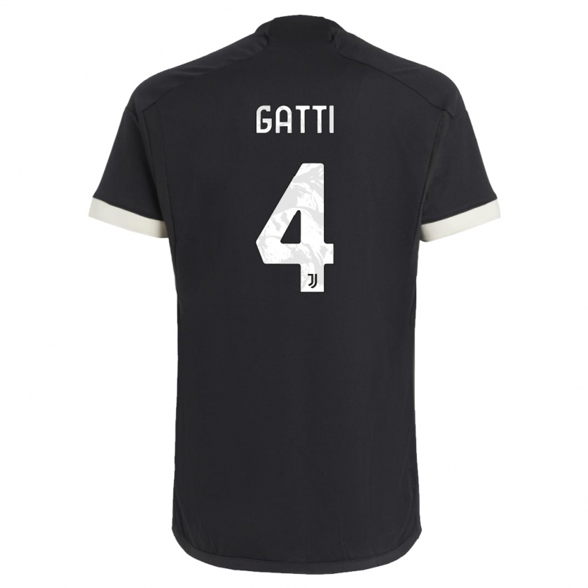 Kandiny Niño Camiseta Federico Gatti #4 Negro Equipación Tercera 2023/24 La Camisa