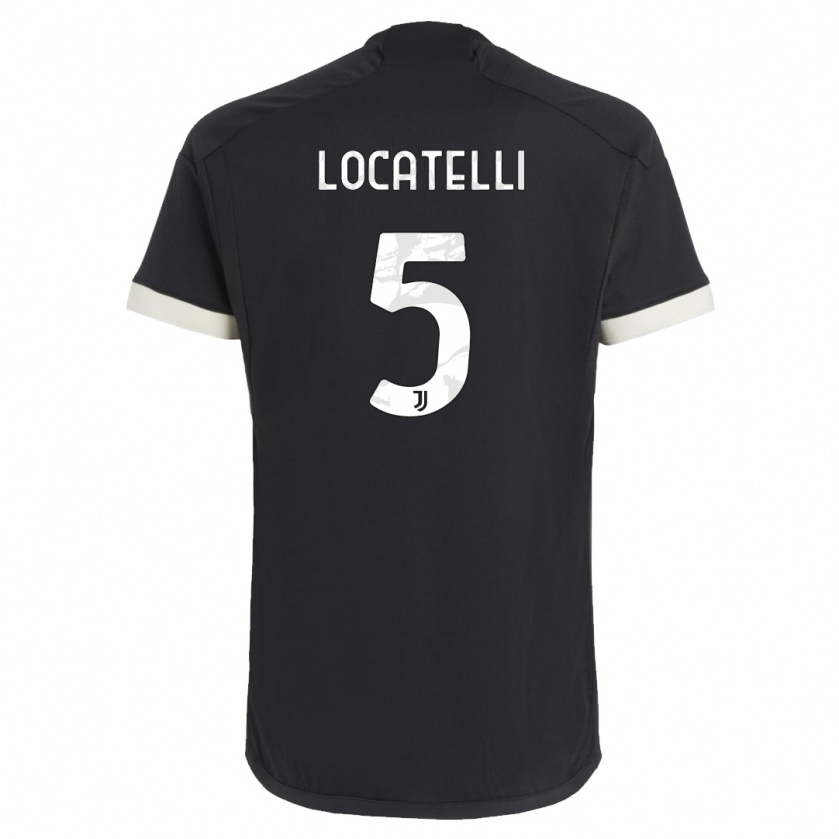 Kandiny Kinderen Manuel Locatelli #5 Zwart Thuisshirt Derde Tenue 2023/24 T-Shirt België