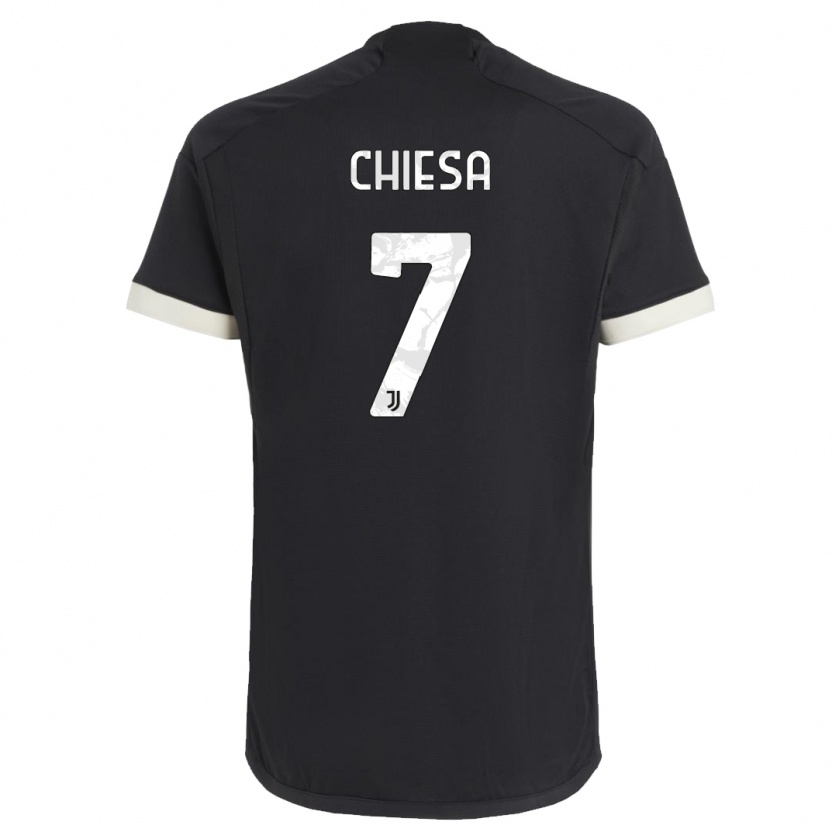 Kandiny Bambino Maglia Federico Chiesa #7 Nero Kit Gara Third 2023/24 Maglietta