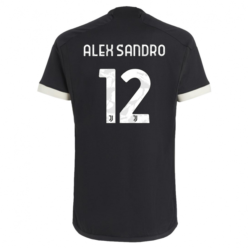 Kandiny Bambino Maglia Alex Sandro #12 Nero Kit Gara Third 2023/24 Maglietta