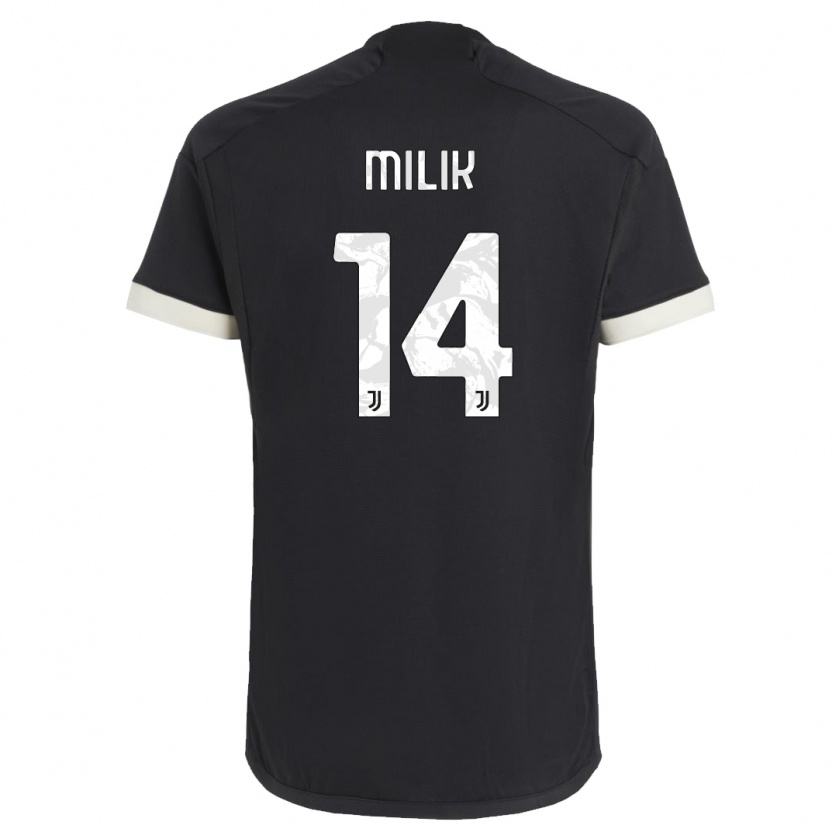 Kandiny Bambino Maglia Arkadiusz Milik #14 Nero Kit Gara Third 2023/24 Maglietta