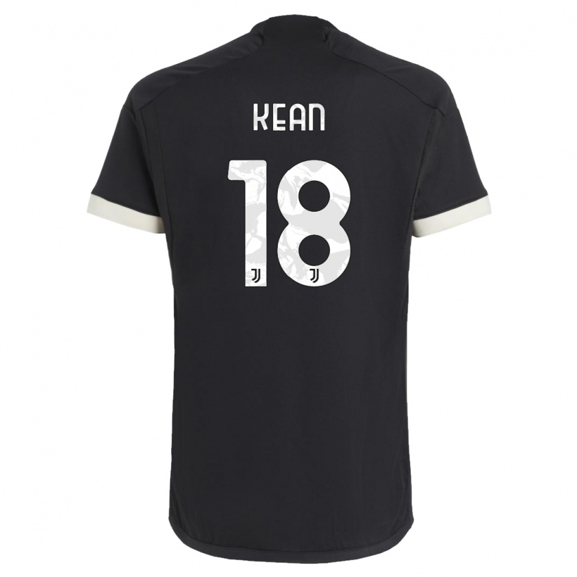 Kandiny Kinder Moise Kean #18 Schwarz Ausweichtrikot Trikot 2023/24 T-Shirt Österreich