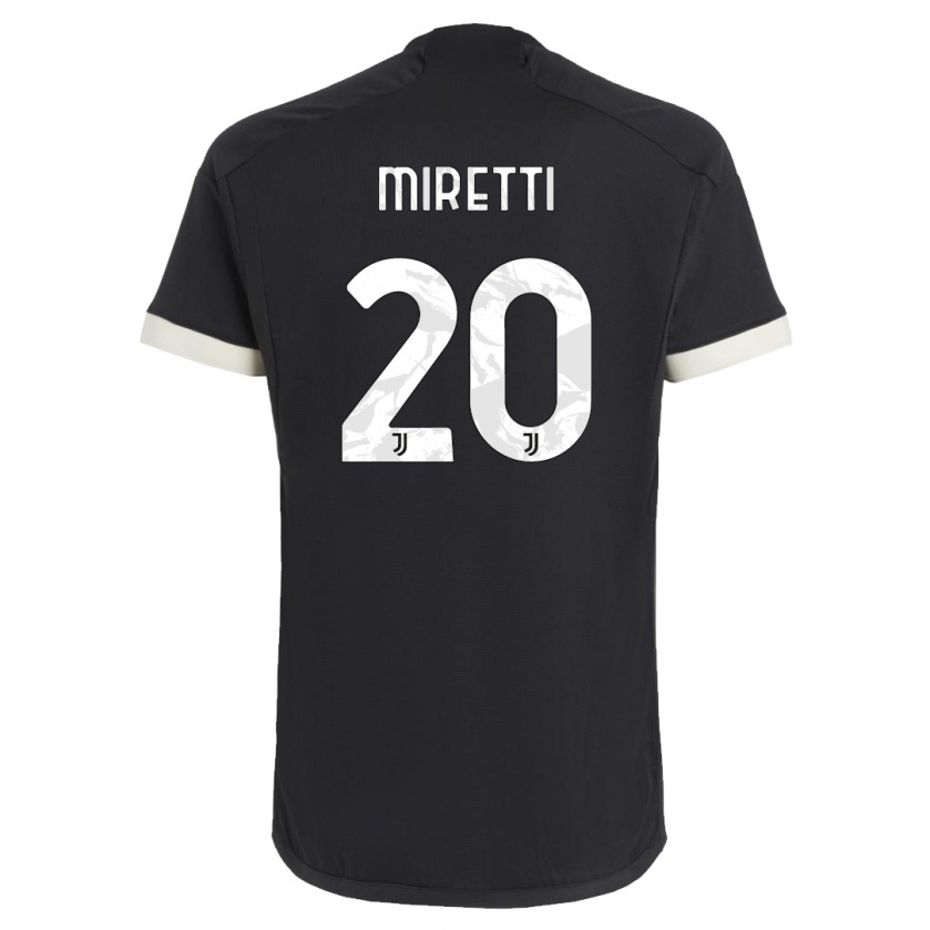 Kandiny Niño Camiseta Fabio Miretti #20 Negro Equipación Tercera 2023/24 La Camisa