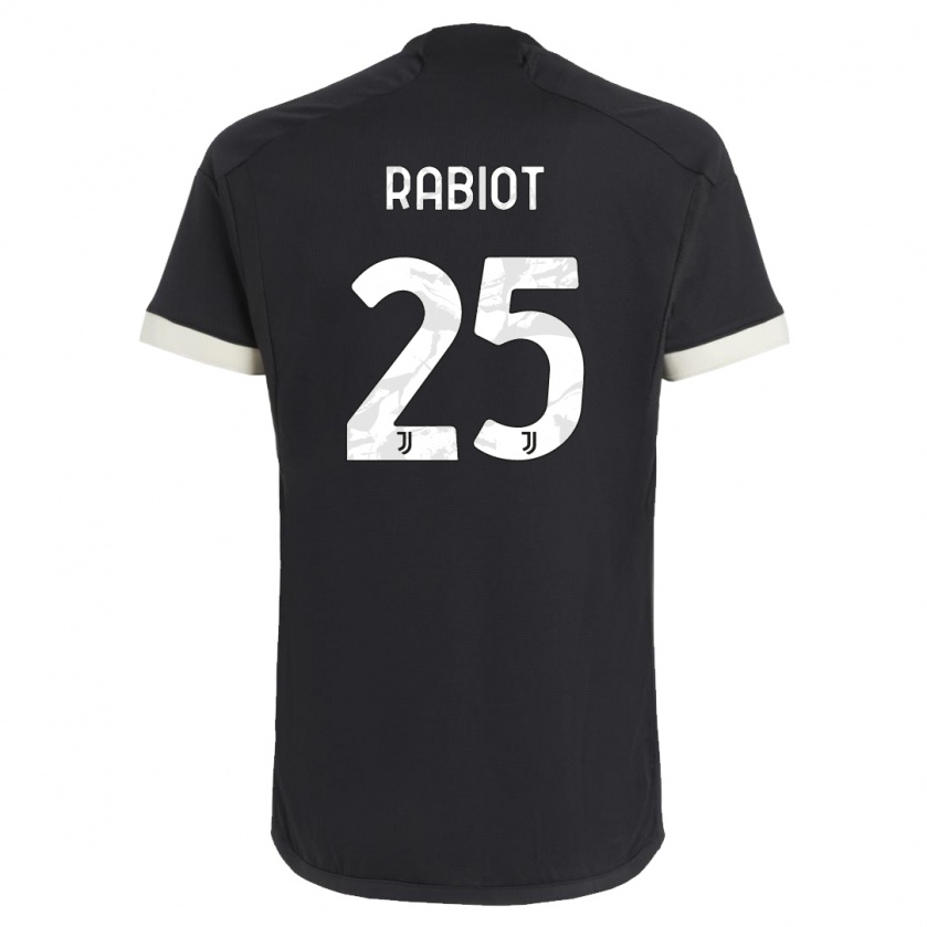 Kandiny Bambino Maglia Adrien Rabiot #25 Nero Kit Gara Third 2023/24 Maglietta