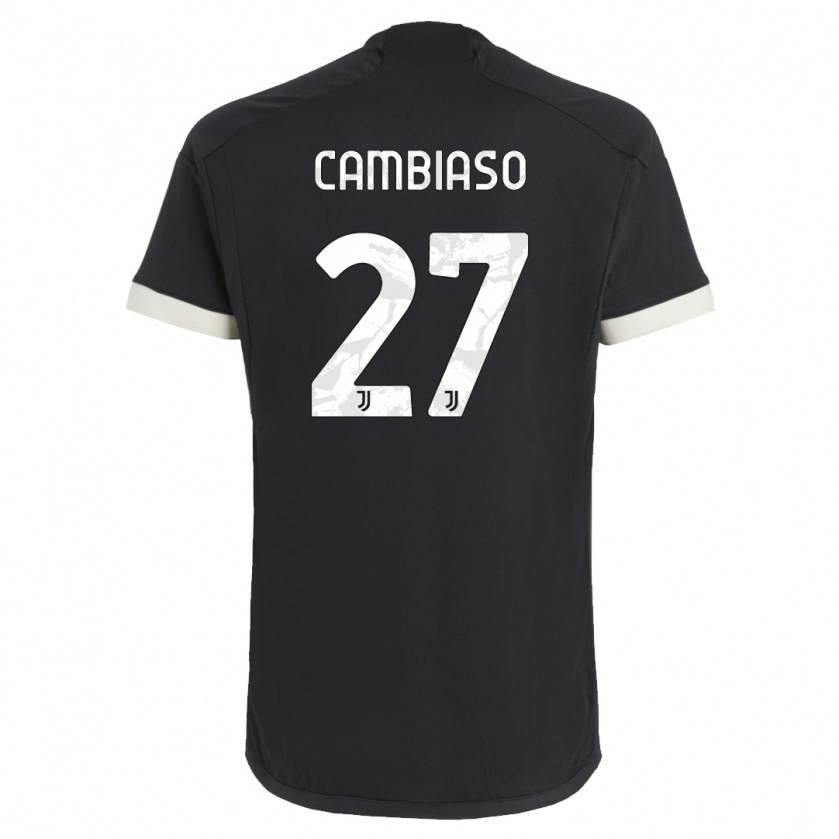 Kandiny Niño Camiseta Andrea Cambiaso #27 Negro Equipación Tercera 2023/24 La Camisa