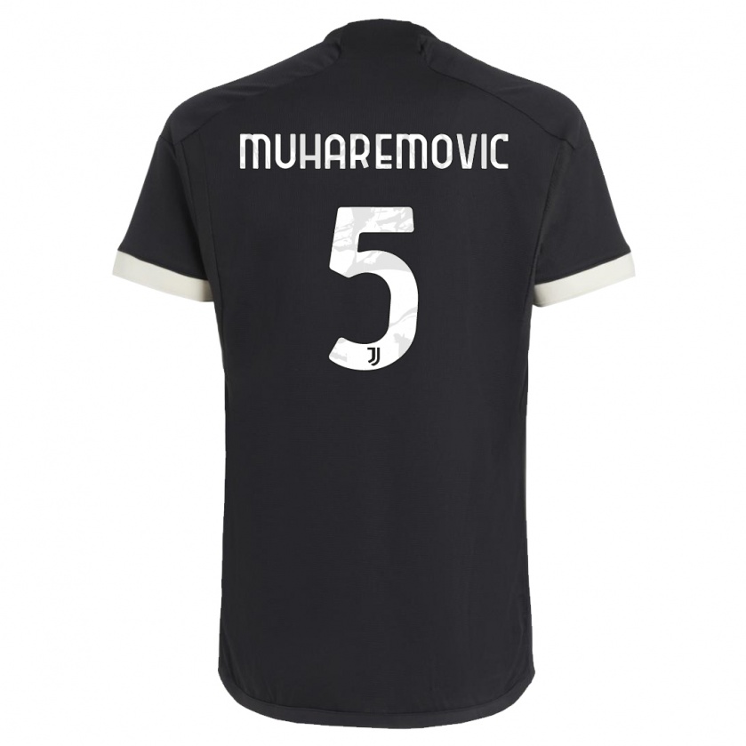 Kandiny Bambino Maglia Tarik Muharemovic #5 Nero Kit Gara Third 2023/24 Maglietta