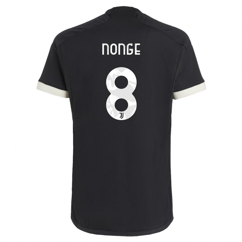 Kandiny Niño Camiseta Joseph Nonge #8 Negro Equipación Tercera 2023/24 La Camisa