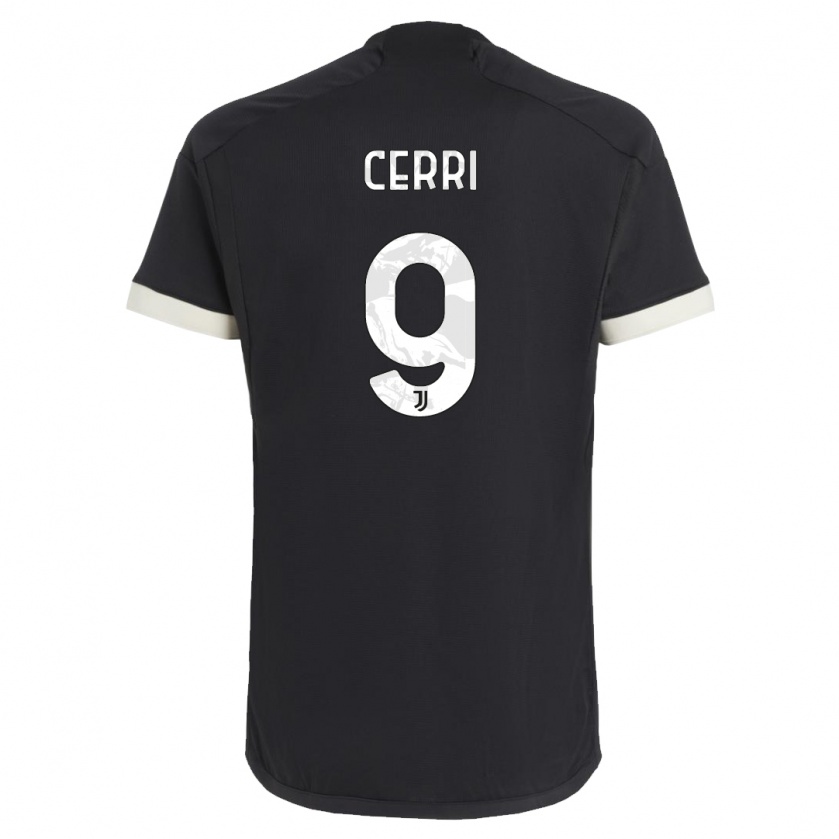 Kandiny Bambino Maglia Leonardo Cerri #9 Nero Kit Gara Third 2023/24 Maglietta