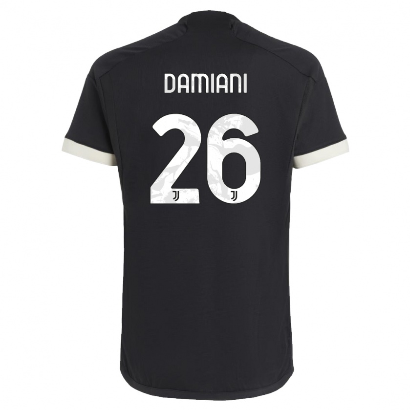 Kandiny Bambino Maglia Samuele Damiani #26 Nero Kit Gara Third 2023/24 Maglietta