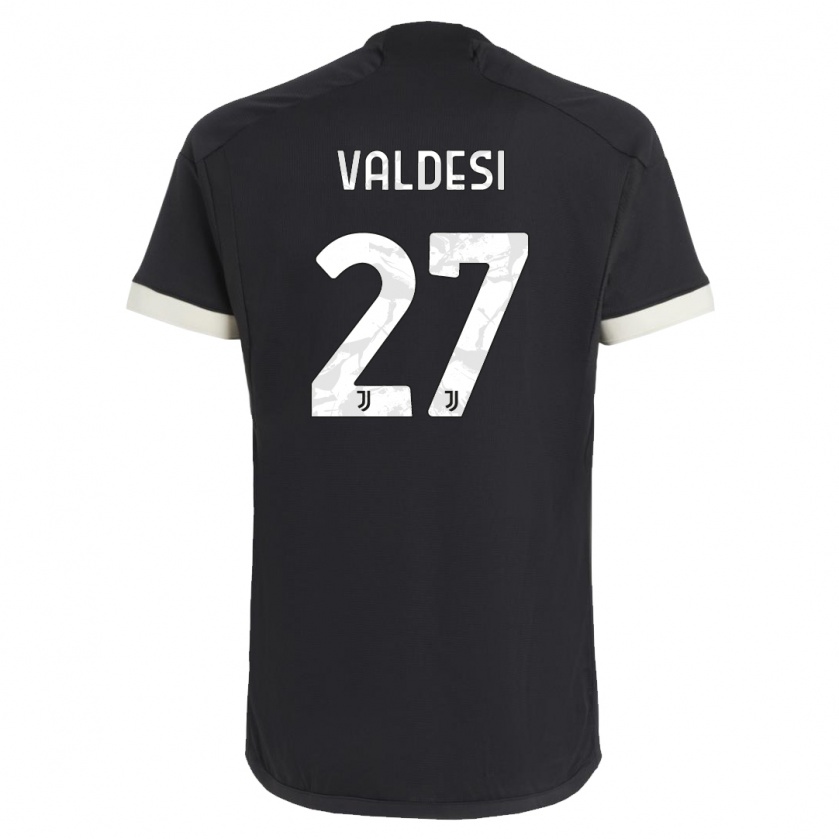 Kandiny Kinderen Andrea Valdesi #27 Zwart Thuisshirt Derde Tenue 2023/24 T-Shirt België