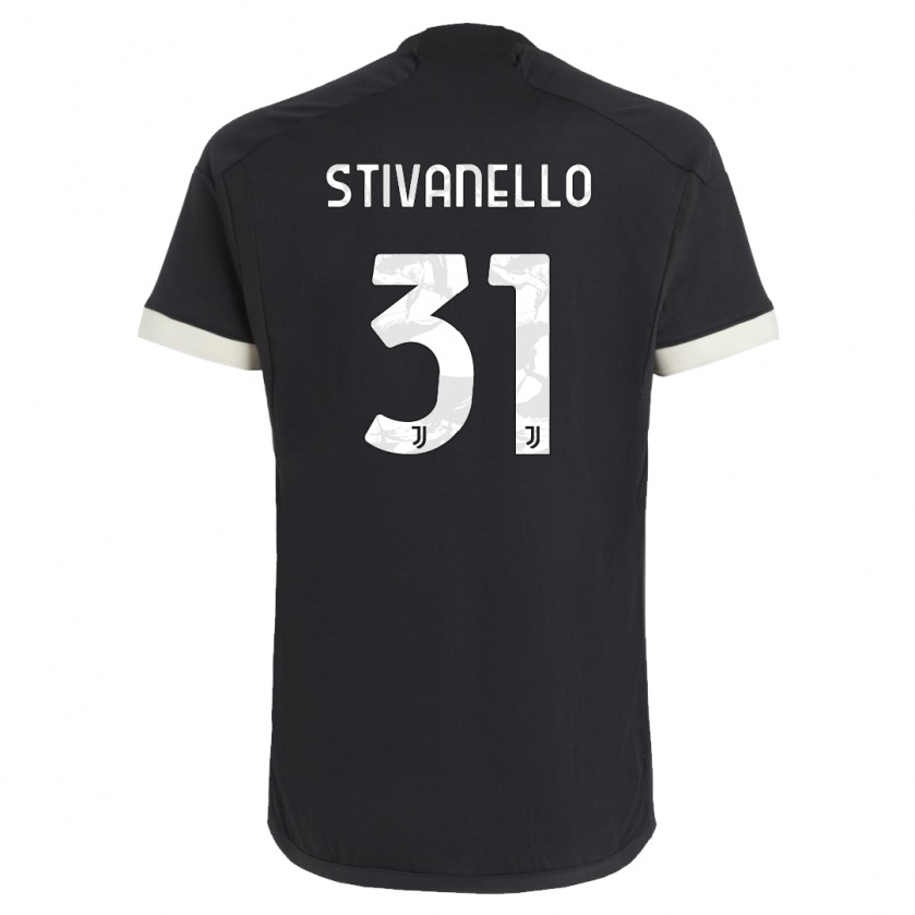 Kandiny Kinderen Riccardo Stivanello #31 Zwart Thuisshirt Derde Tenue 2023/24 T-Shirt België