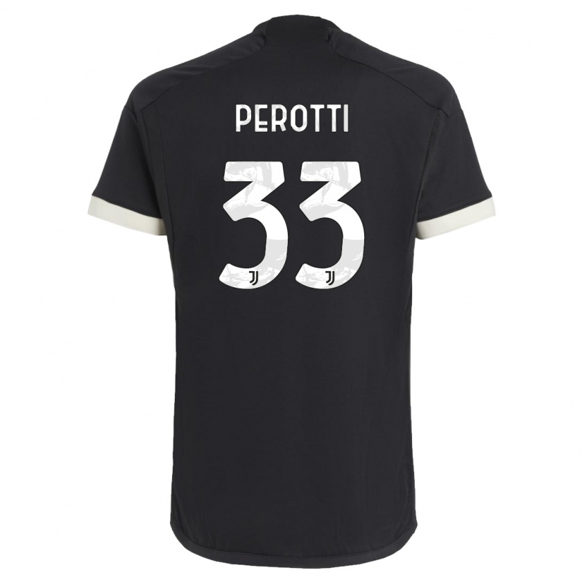 Kandiny Niño Camiseta Clemente Perotti #33 Negro Equipación Tercera 2023/24 La Camisa