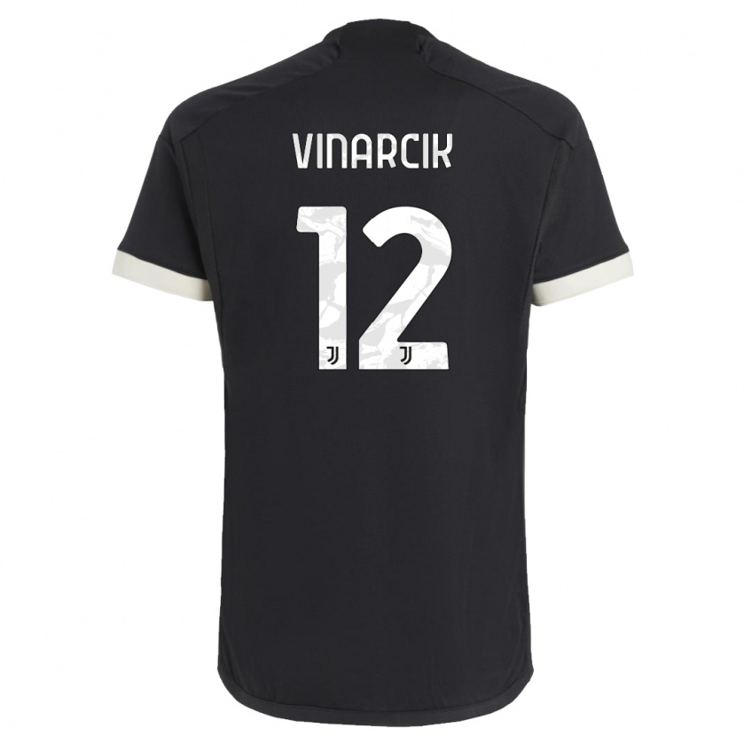 Kandiny Kinder Jakub Vinarcik #12 Schwarz Ausweichtrikot Trikot 2023/24 T-Shirt Österreich