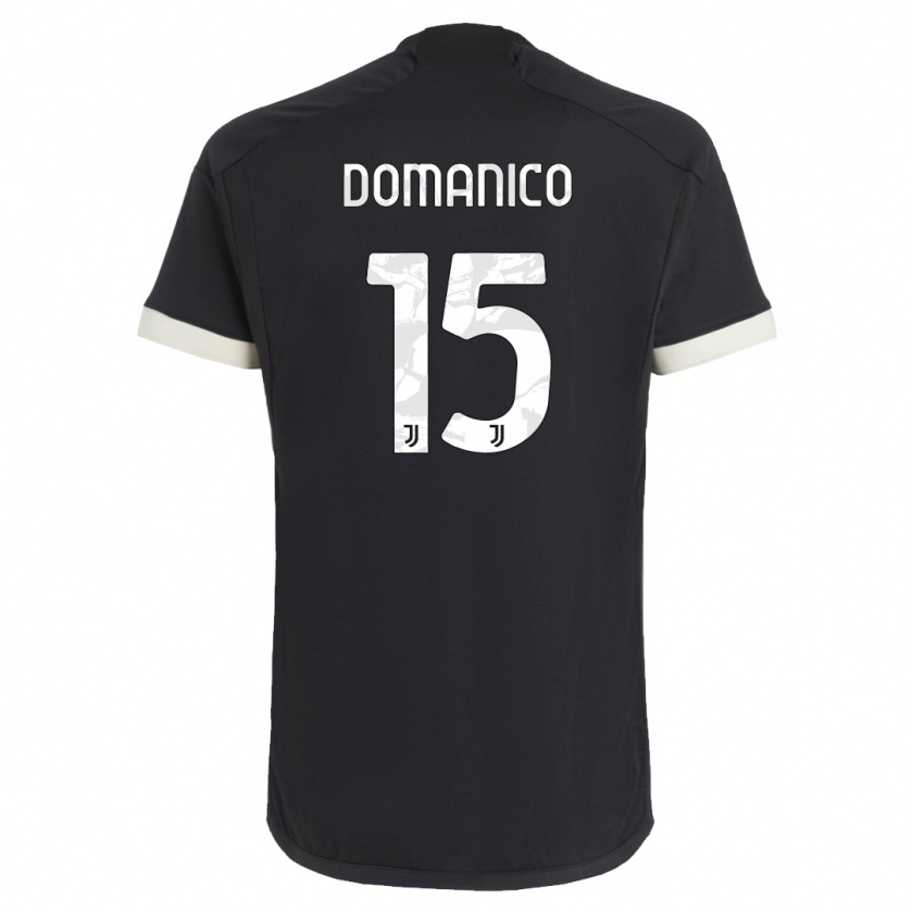 Kandiny Kinder Saverio Domanico #15 Schwarz Ausweichtrikot Trikot 2023/24 T-Shirt Österreich