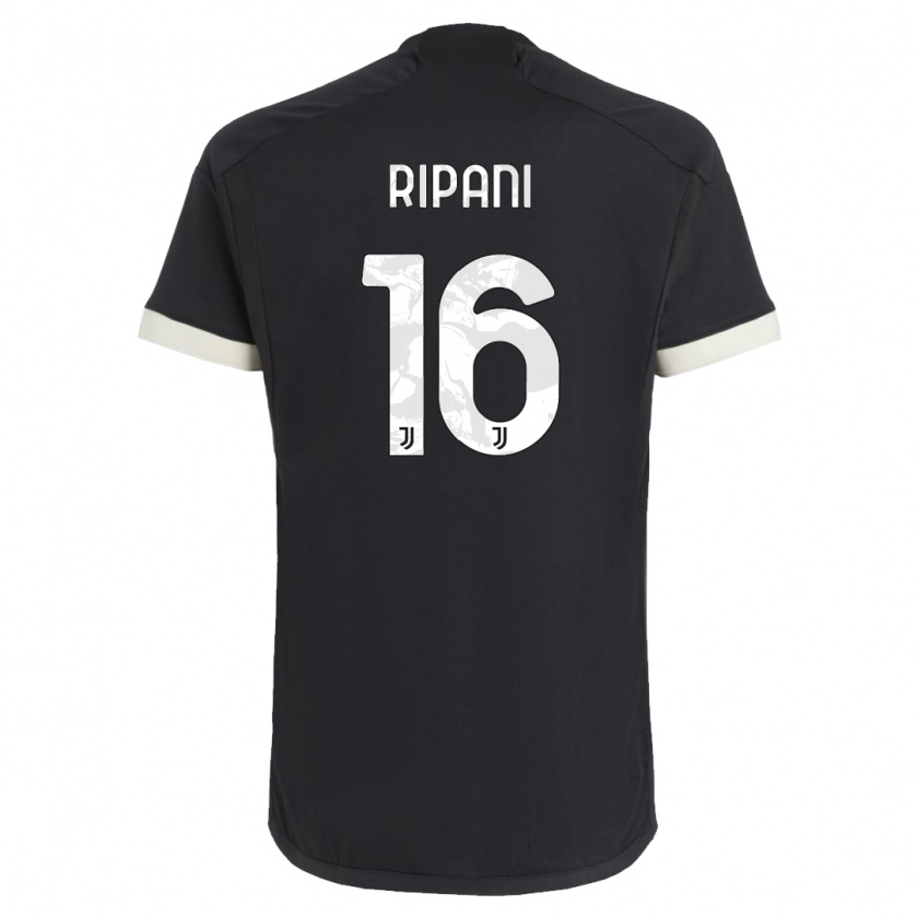 Kandiny Niño Camiseta Diego Ripani #16 Negro Equipación Tercera 2023/24 La Camisa