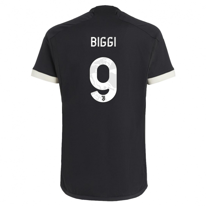 Kandiny Niño Camiseta Silvano Biggi #9 Negro Equipación Tercera 2023/24 La Camisa