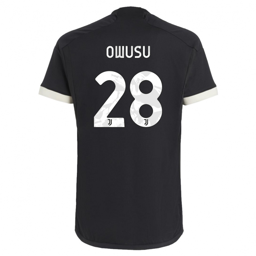 Kandiny Bambino Maglia Augusto Owusu #28 Nero Kit Gara Third 2023/24 Maglietta