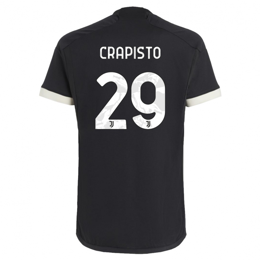 Kandiny Niño Camiseta Francesco Crapisto #29 Negro Equipación Tercera 2023/24 La Camisa