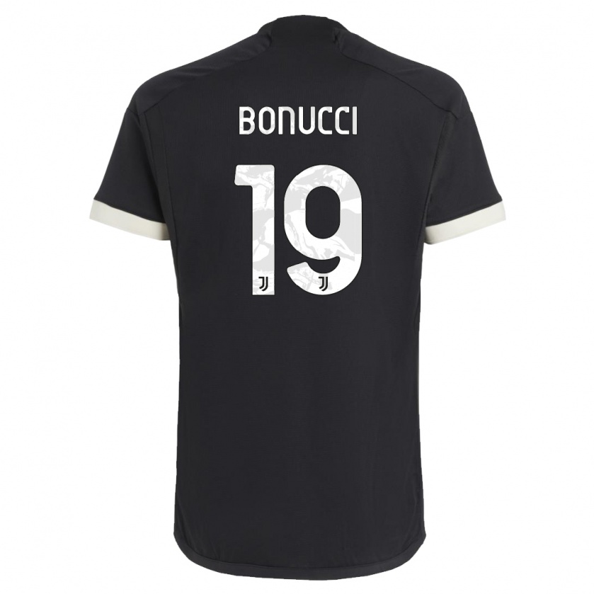 Kandiny Kinder Leonardo Bonucci #19 Schwarz Ausweichtrikot Trikot 2023/24 T-Shirt Österreich