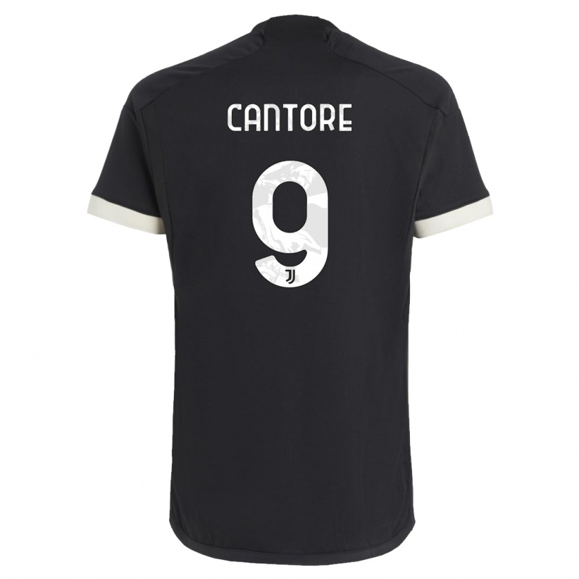 Kandiny Niño Camiseta Sofia Cantore #9 Negro Equipación Tercera 2023/24 La Camisa