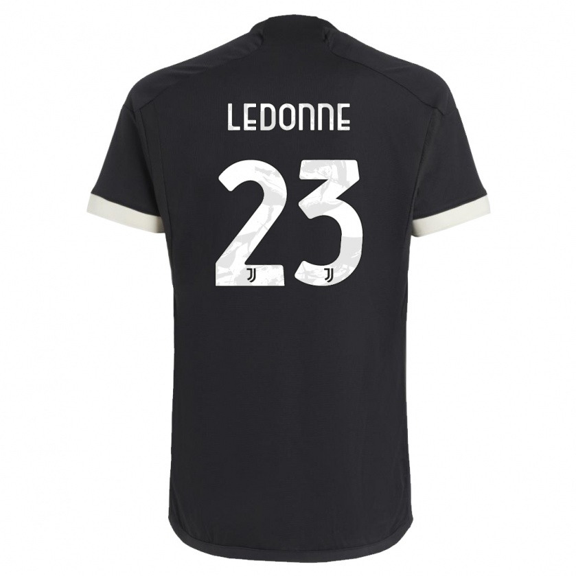 Kandiny Niño Camiseta Nicolo Ledonne #23 Negro Equipación Tercera 2023/24 La Camisa