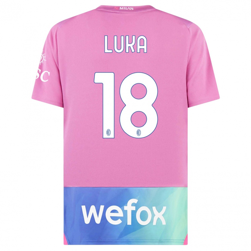 Kandiny Kinderen Luka Romero #18 Roze Paars Thuisshirt Derde Tenue 2023/24 T-Shirt België