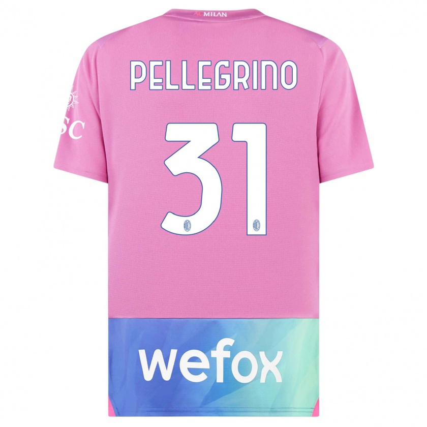 Kandiny Niño Camiseta Marco Pellegrino #31 Rosado Morado Equipación Tercera 2023/24 La Camisa